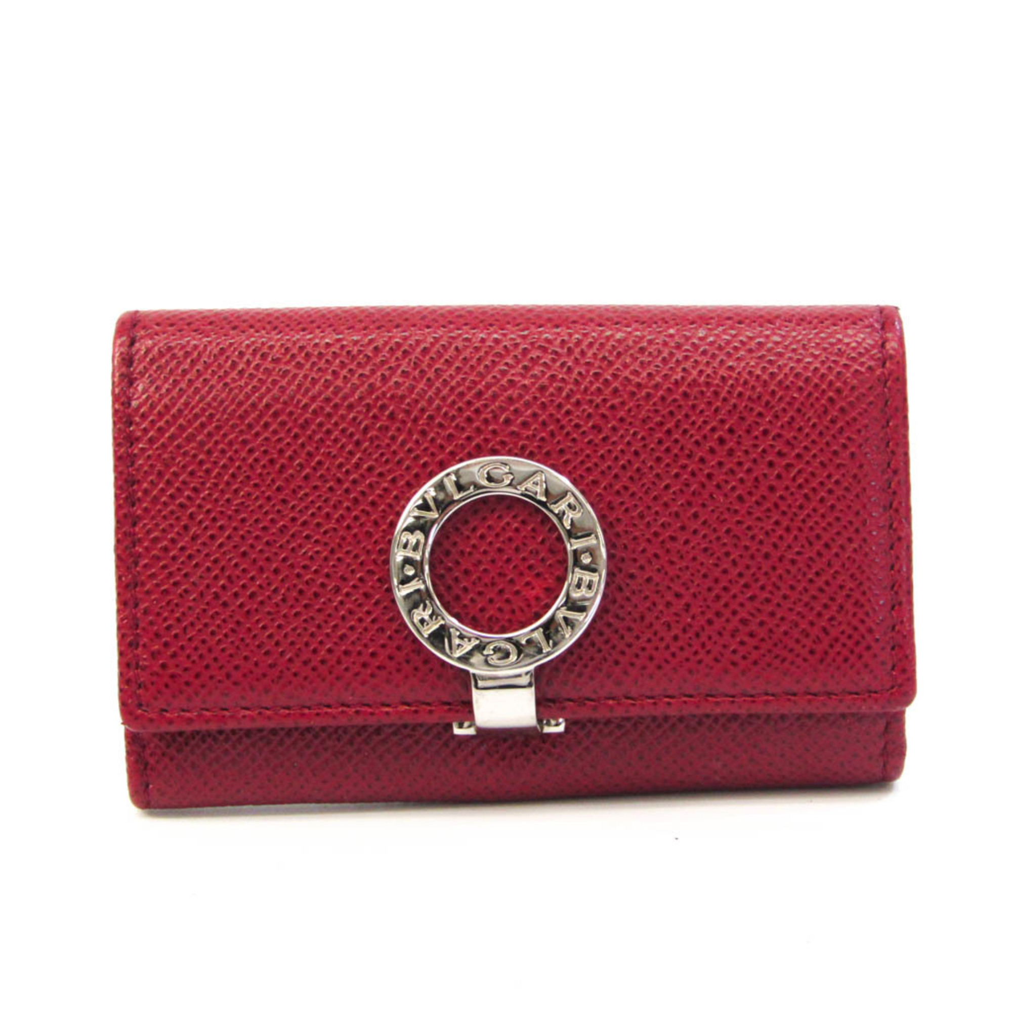 Bvlgari 33742 Women's Leather Key Case Red Color
